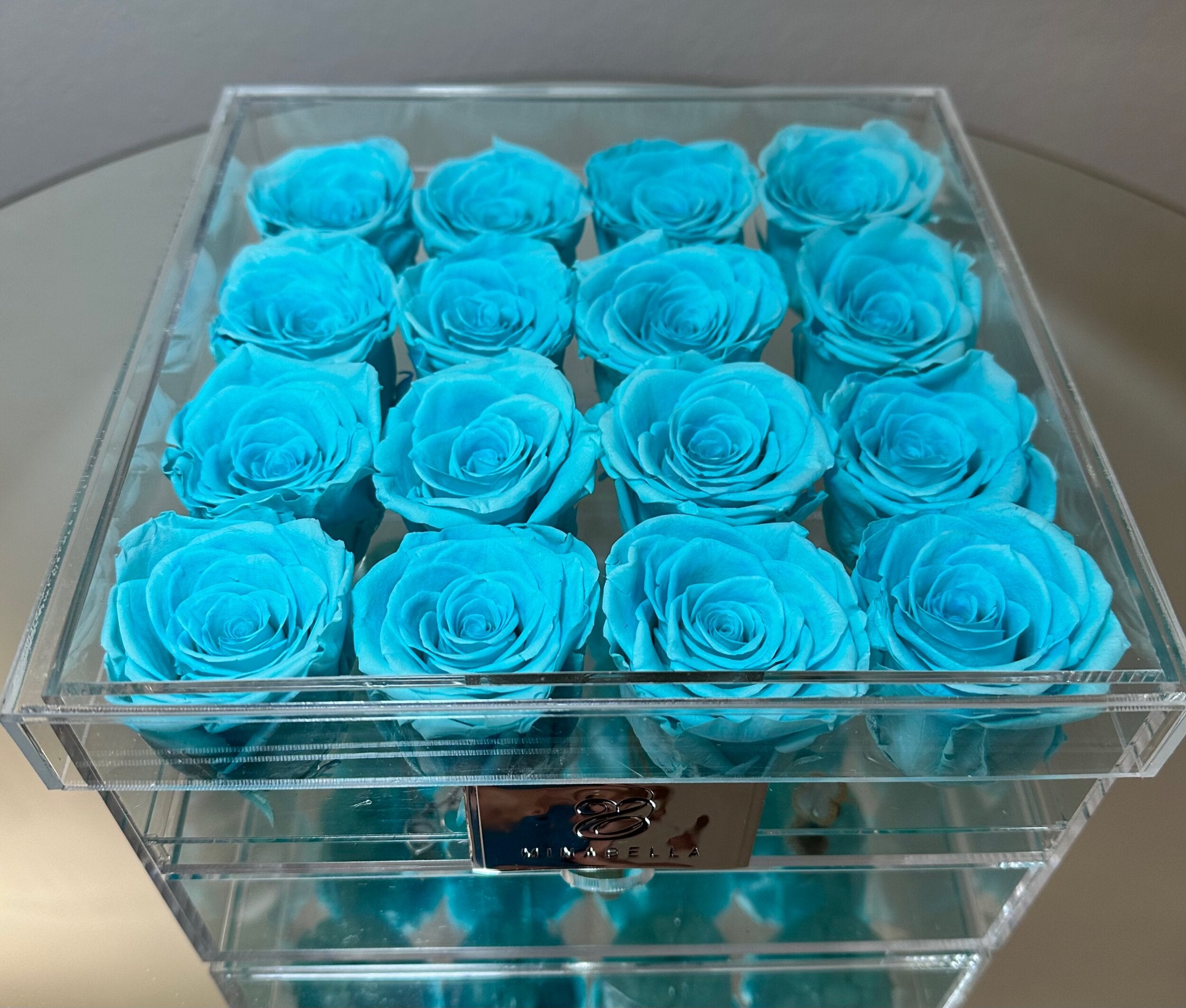 Acrylic Rose Box (Tiffany Blue)