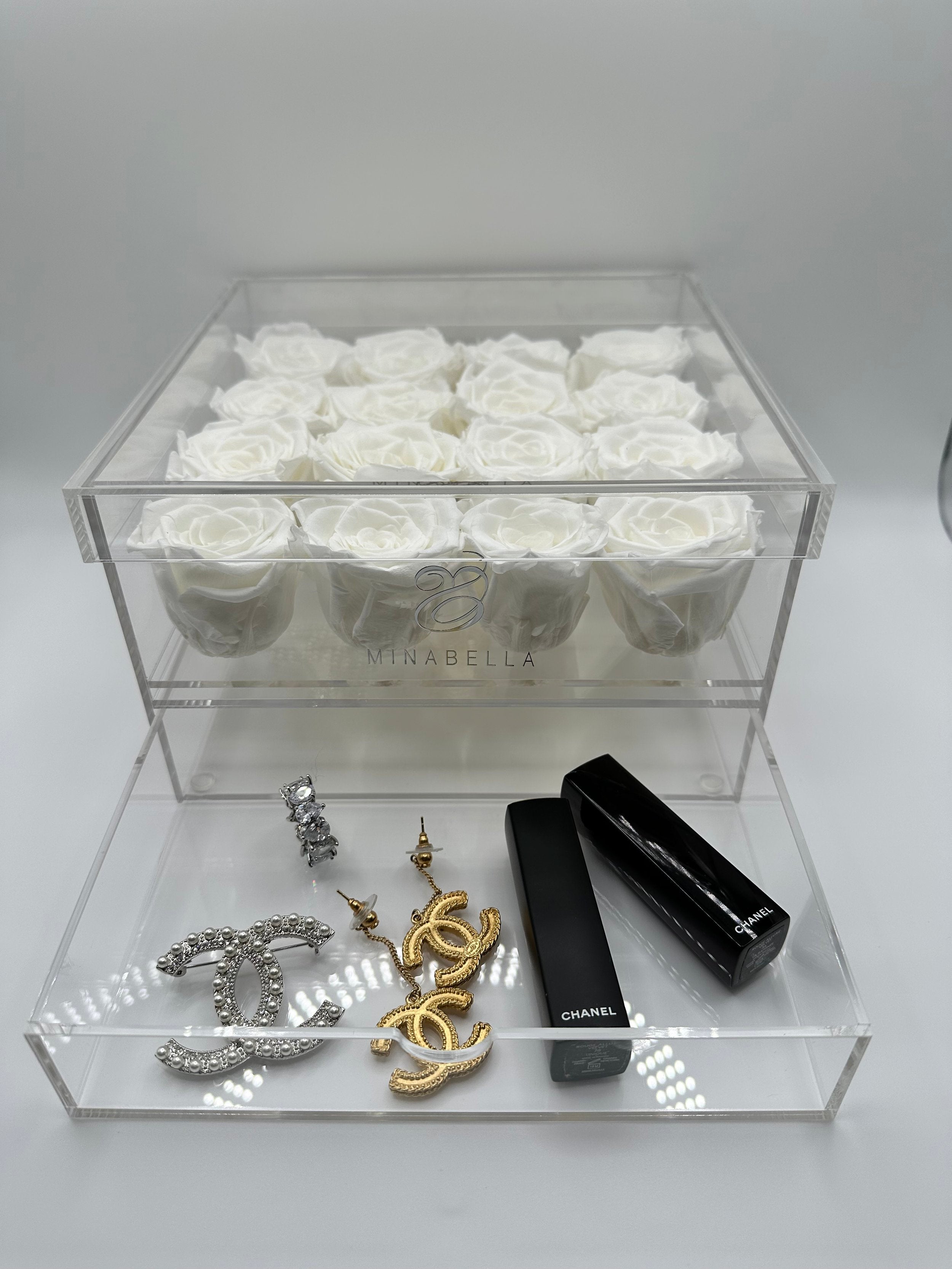 Acrylic Rose Box (White)